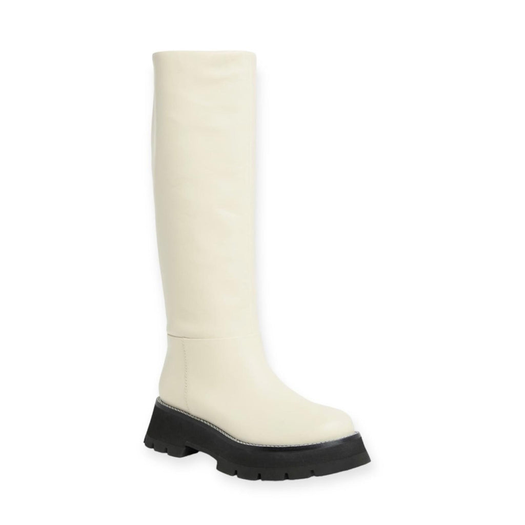 3.1 Phillip Lim Kate Lug Sole Knee High Boots, Bone/Black Size 38.5 New w/o Box