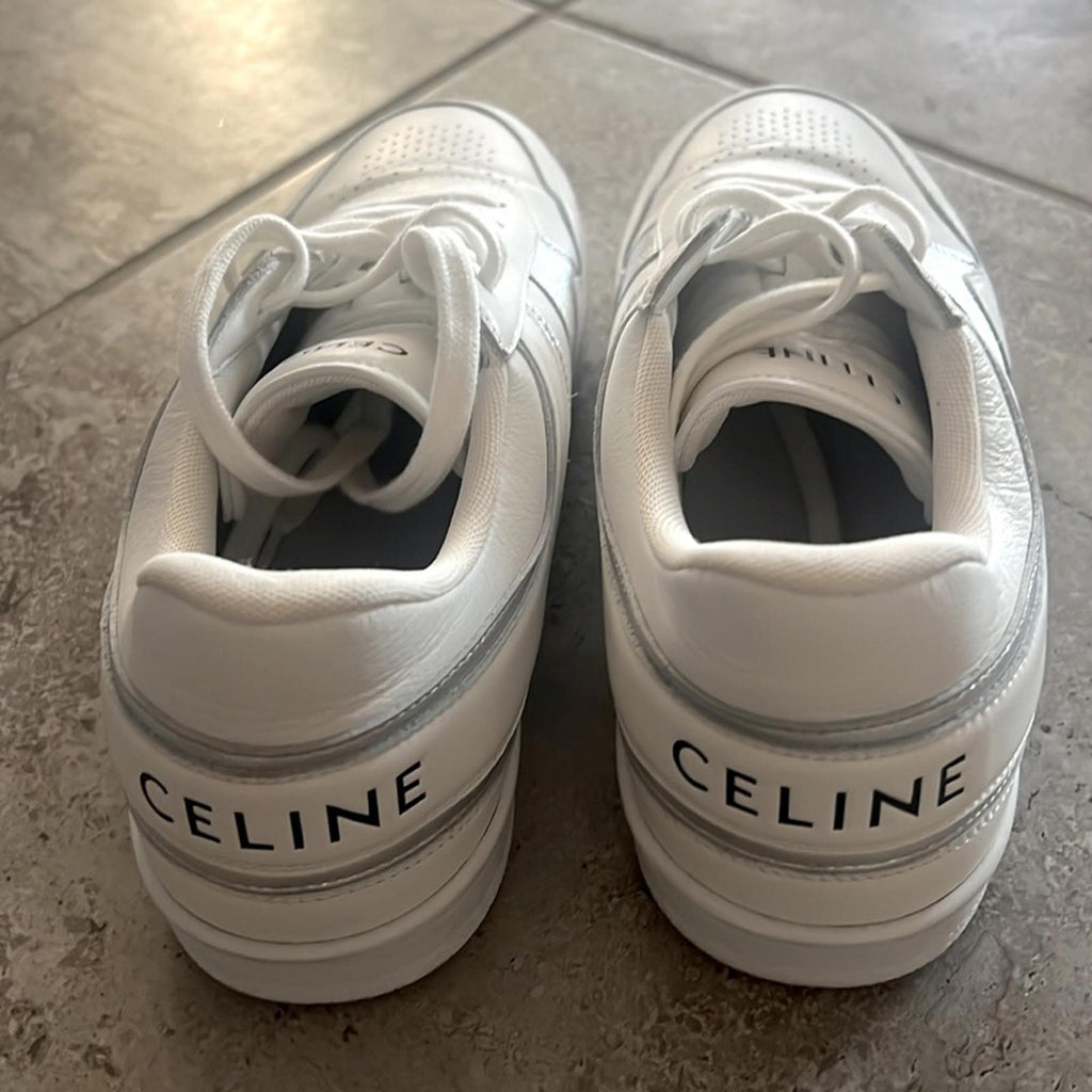 Celine Low Wave Lace-Up Sneaker, Optic White/Silver Size 41 in Box +DustBag $750