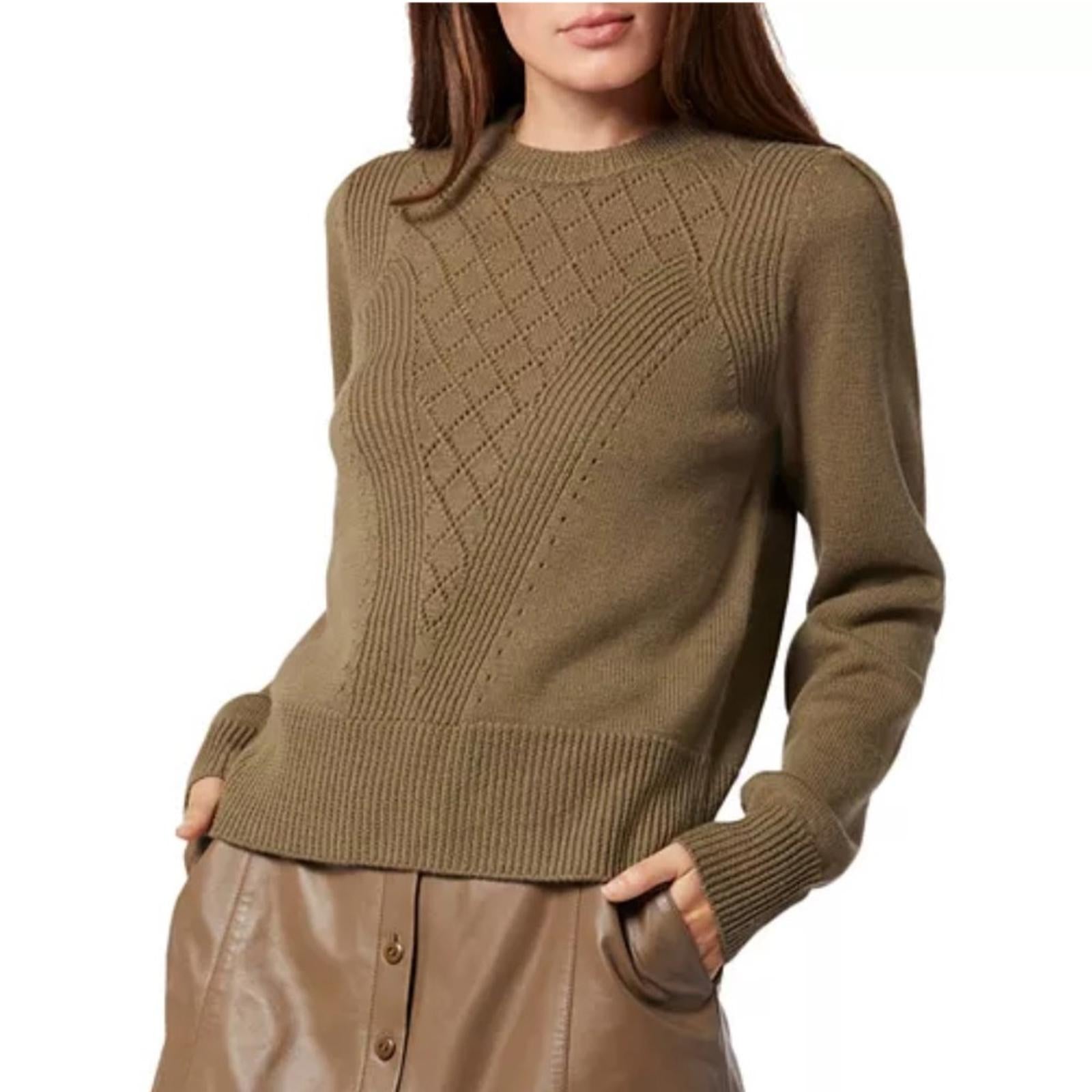 Joie Iena Pointelle Knit Sweater in Stone Grey Size XS New w/Tag $328