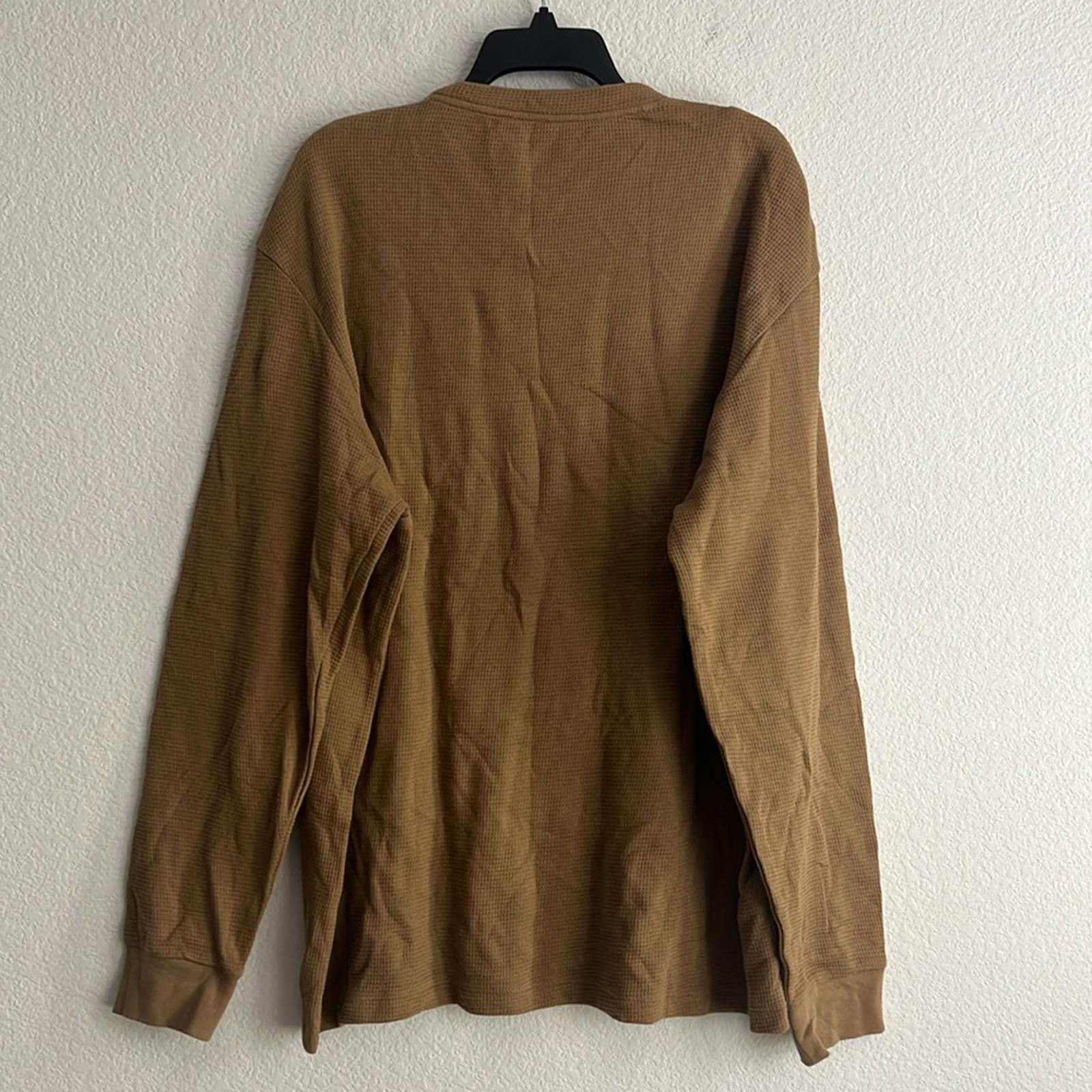 Lacoste Men's Waffle-Knit Thermal Sleep Shirt in Brown , NWT, Size XXL