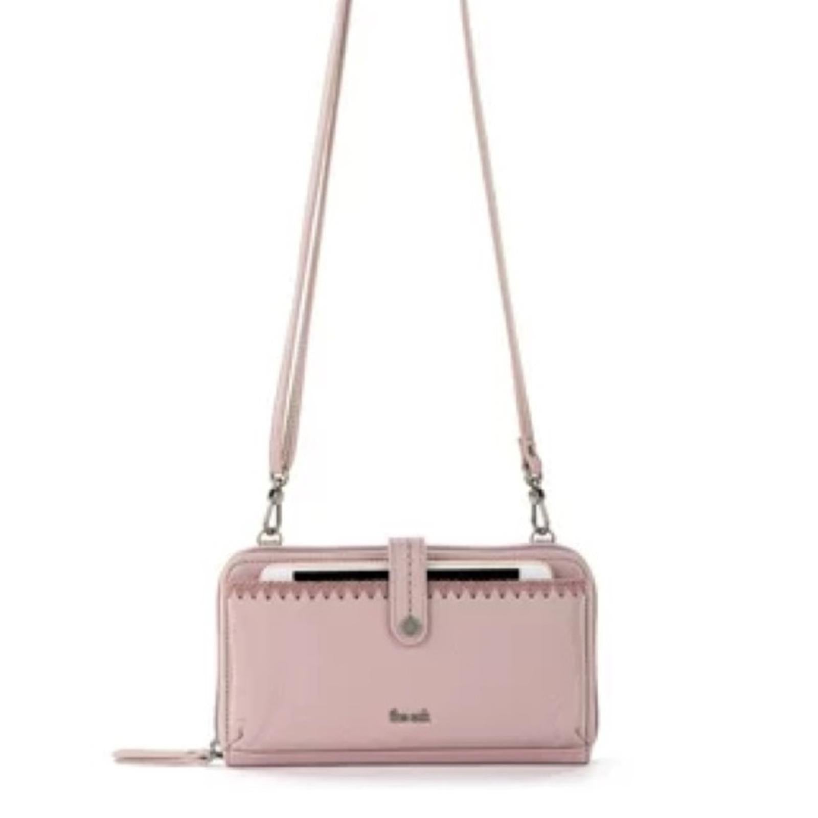 The Sak Iris Large Smartphone Crossbody Bag Rosewood/ Pink Leather, New w/Tag