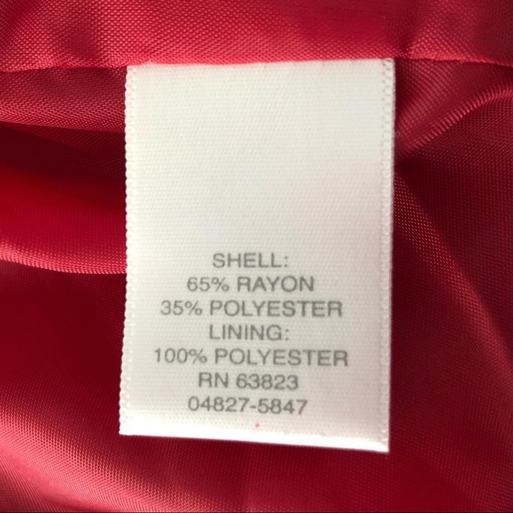 Christopher & Banks Floral Corduroy Front Zip Jacket in Red, Size L EXCELLENT