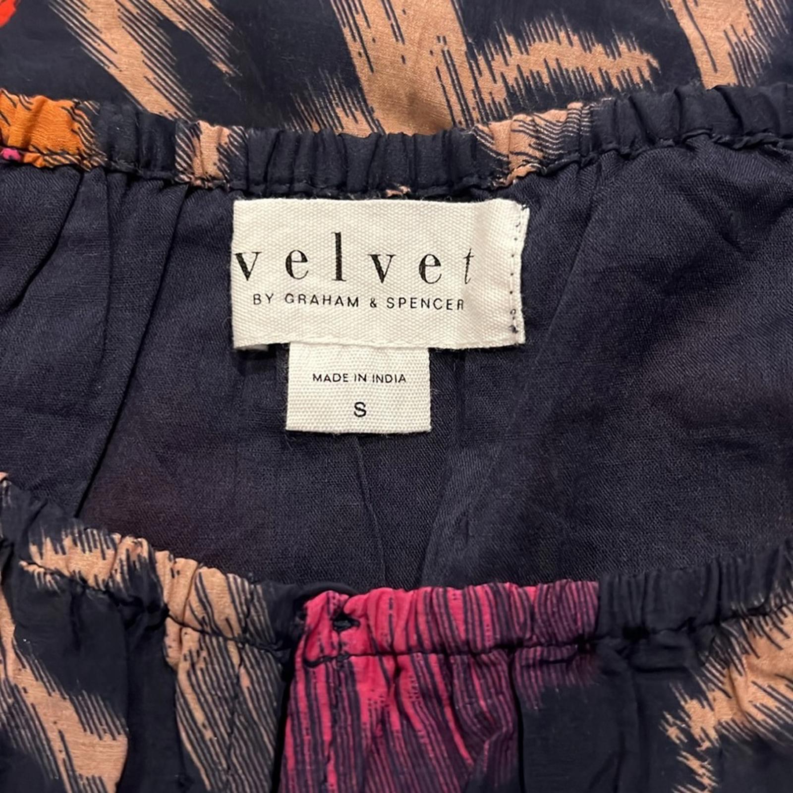 Velvet by Graham & Spencer Fraser Printed Silk Cotton Voile Top in Twilight $207