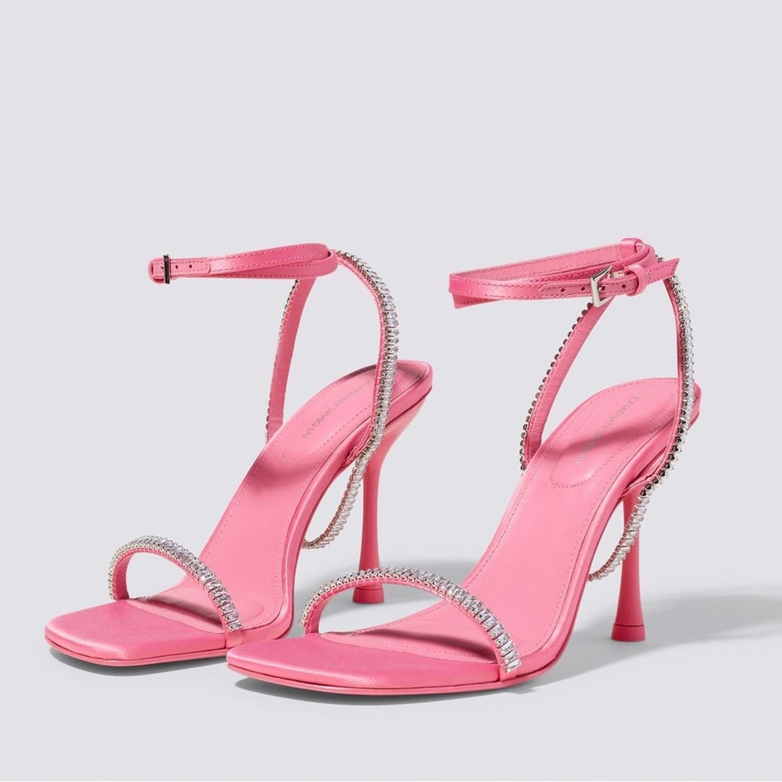 Jonathan Simkhai Luxon Crystal Harness Sandals in Pink, Size EU41 Retail $675
