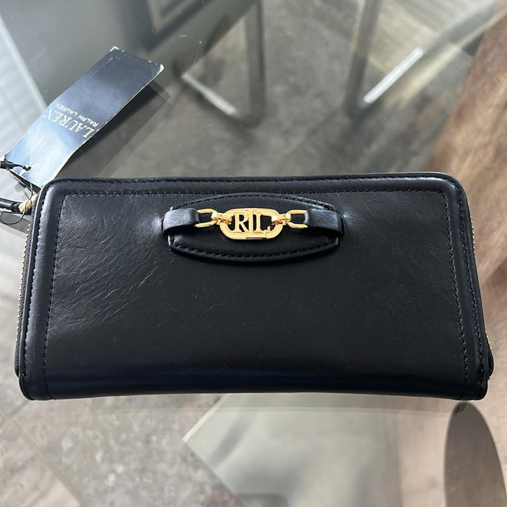 Ralph Lauren Leather Continental Wallet in Black, New w/Tag Retail $150 SOLD OUT