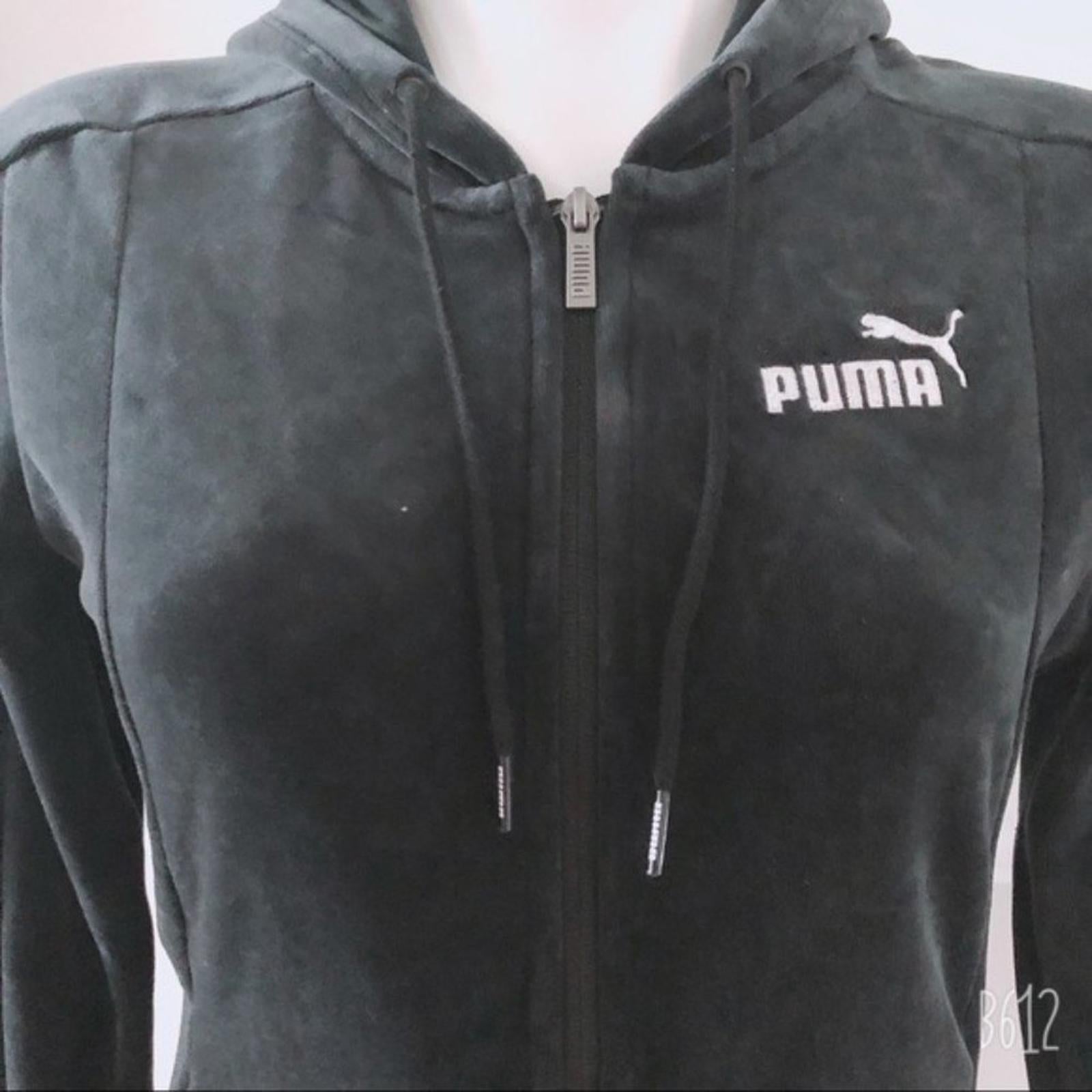 Puma Essentials Cotton Furry Front Zip Hoodie/Jacket in Black Size S NWT