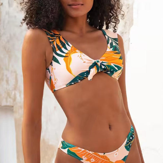 NWT Cupshe Bright Leafy Print Bikini Top, Size M New w/Tag (SOLD OUT)