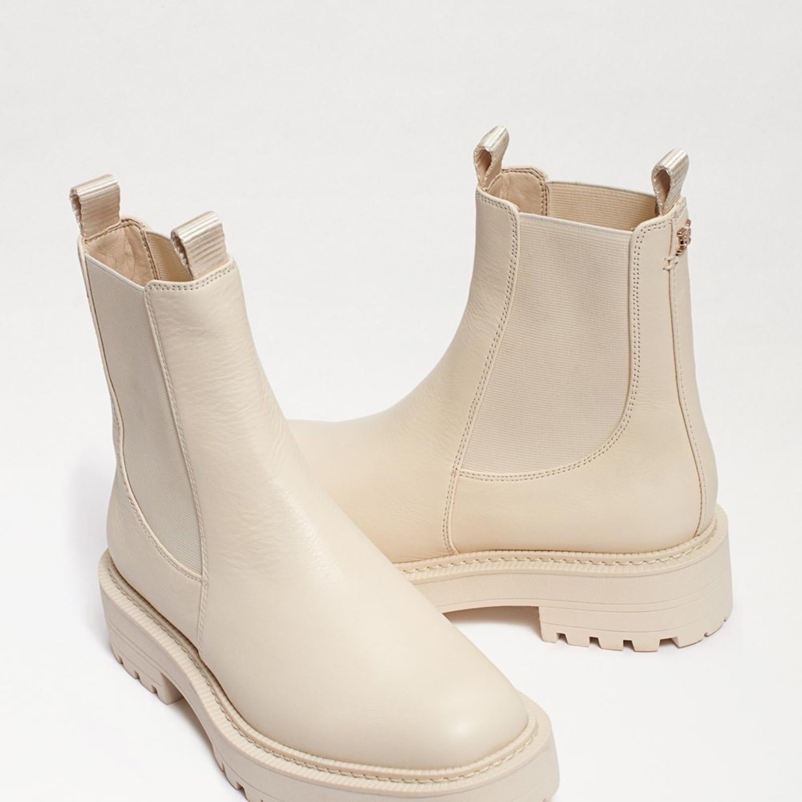 Sam Edelman Laguna Waterproof Pull On Booties Ivory Leather Size 11 New SOLD OUT