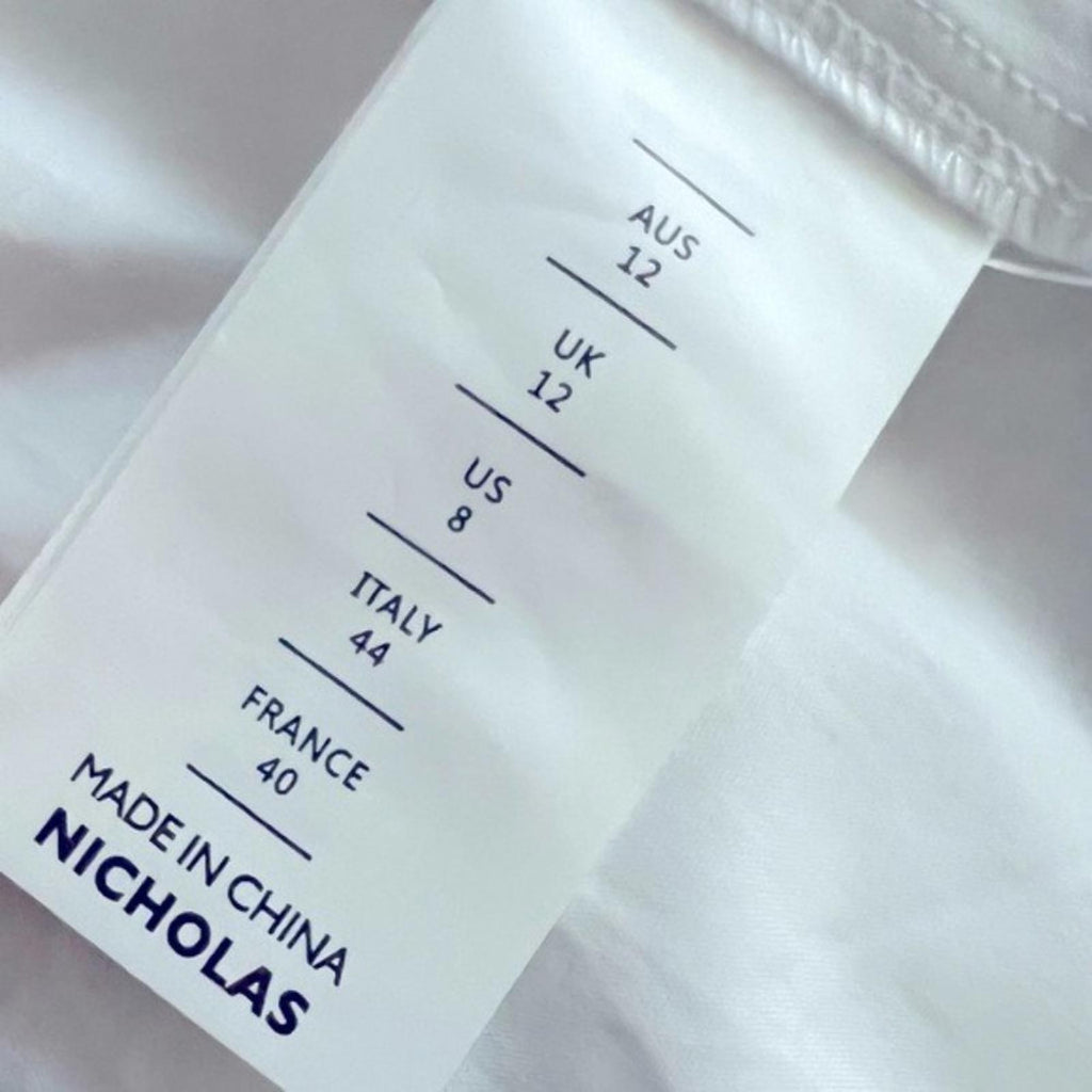 Nicholas Tenley Shirtdress Dress in White, NEW, Size 8, Retail $395