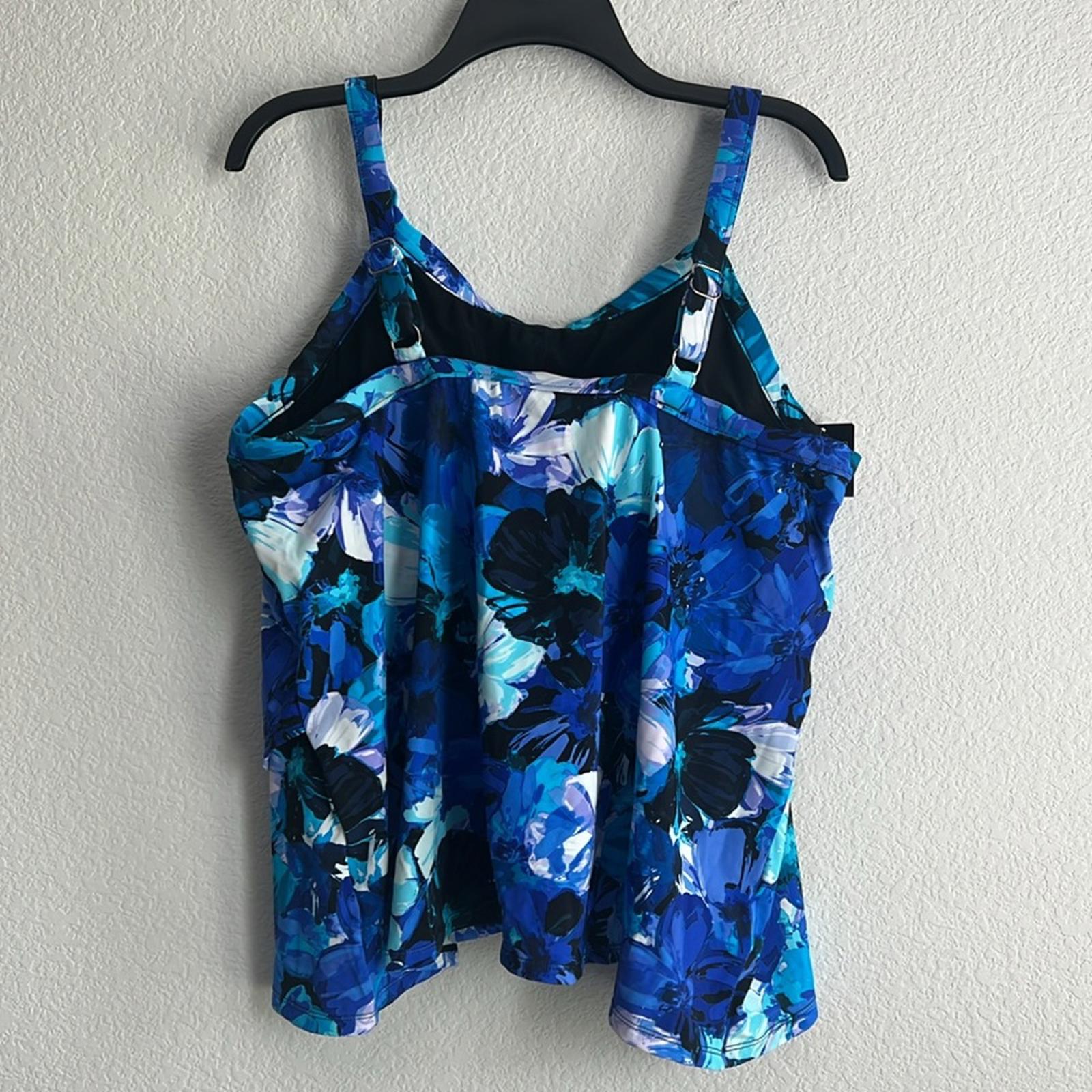 Swim Solutions Women’s Plus Floral Underwire Tankini Swim Top, NWT, Size 16W