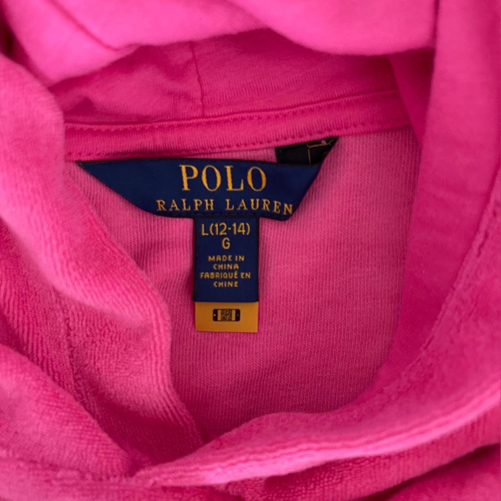 Ralph Lauren Girls' Terry Boxy Hoodie in Watch Hill Pink, Size L(12-14) NWT $65