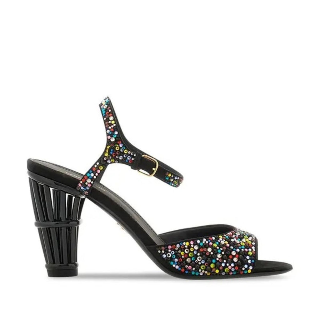 Ferragamo Nikla 85 Embellished High Heel Sandals in Black, NEW, Size 6 $1,350