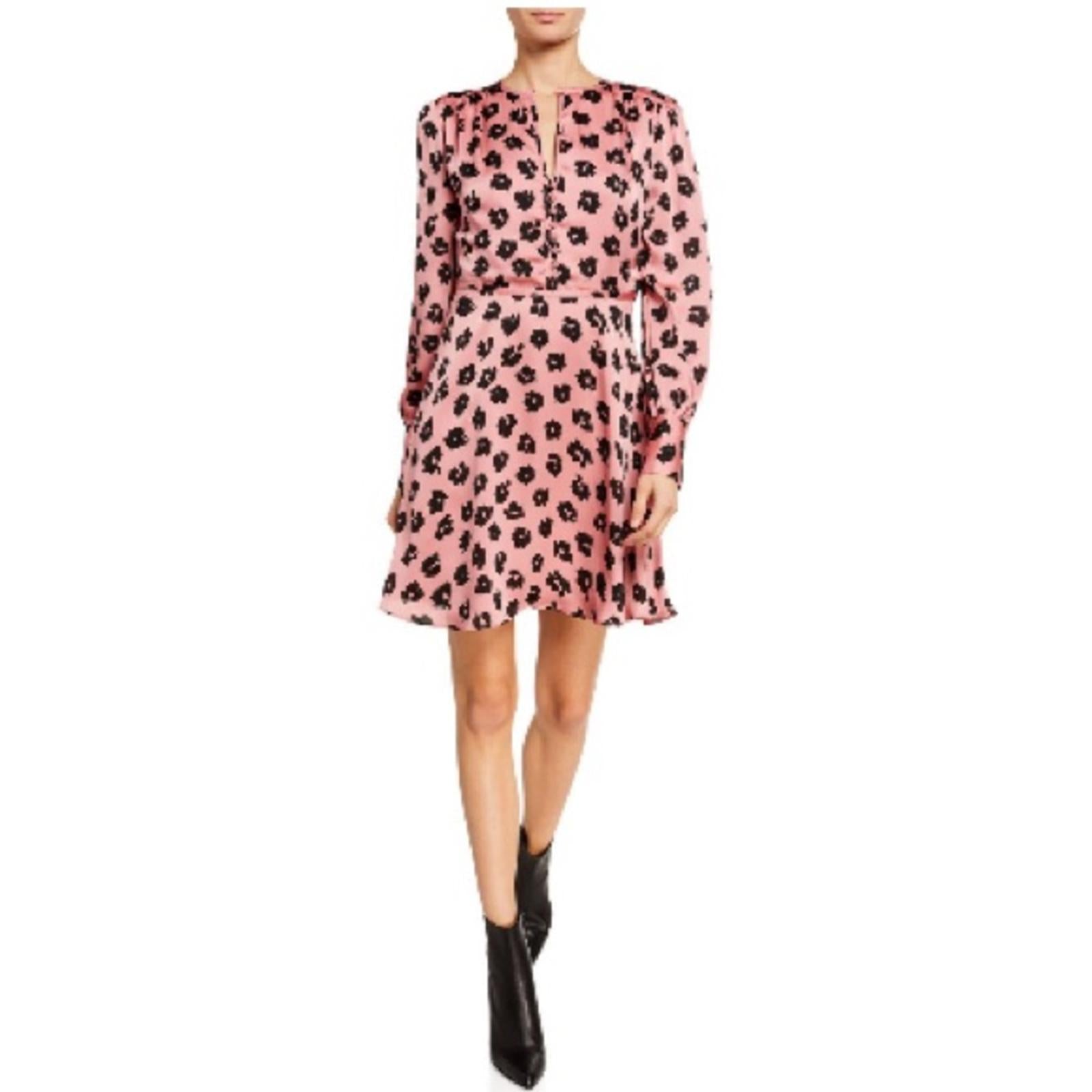 Equipment Danette Printed Washed-Satin Mini Dress, Size 0 New w/Tag Retail $395