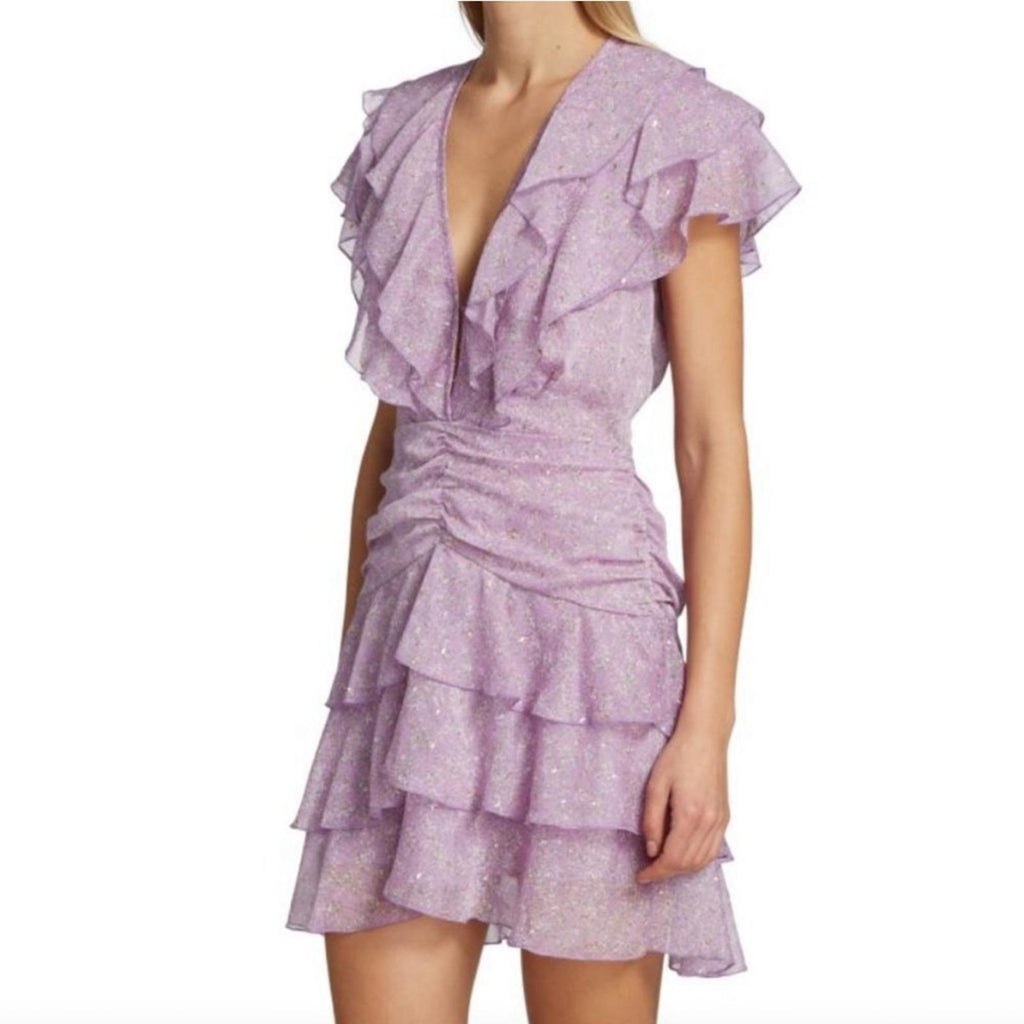NEW Sabina Musayev Nogatin Fairy Prairie Lilac Mini Dress Size M New w/o Tag