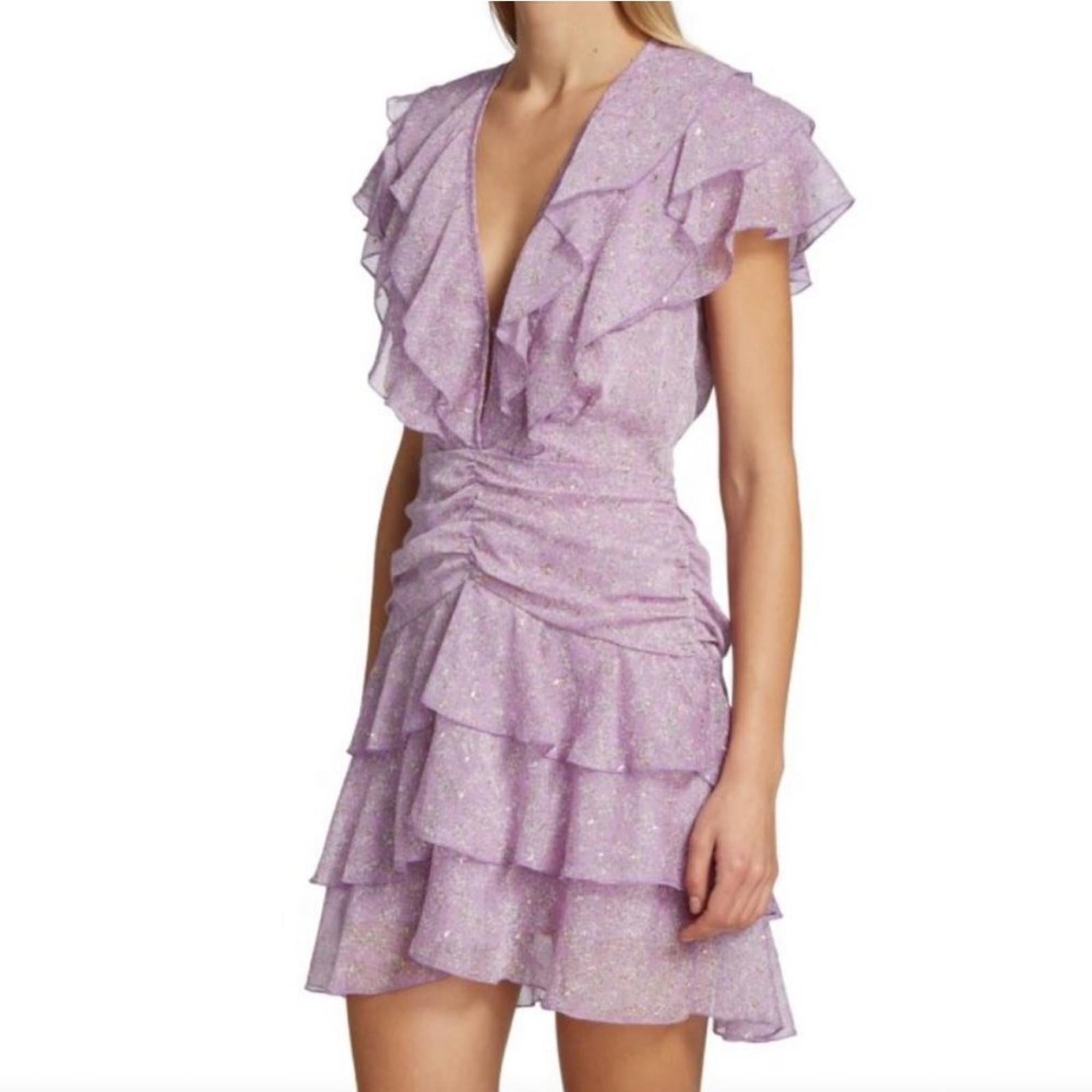 NEW Sabina Musayev Nogatin Fairy Prairie Lilac Mini Dress Size M New w/o Tag