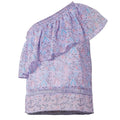 SAYLOR Janice One-Shoulder Ruffle Floral Top, Purple Size XS EXCELLENT! $219