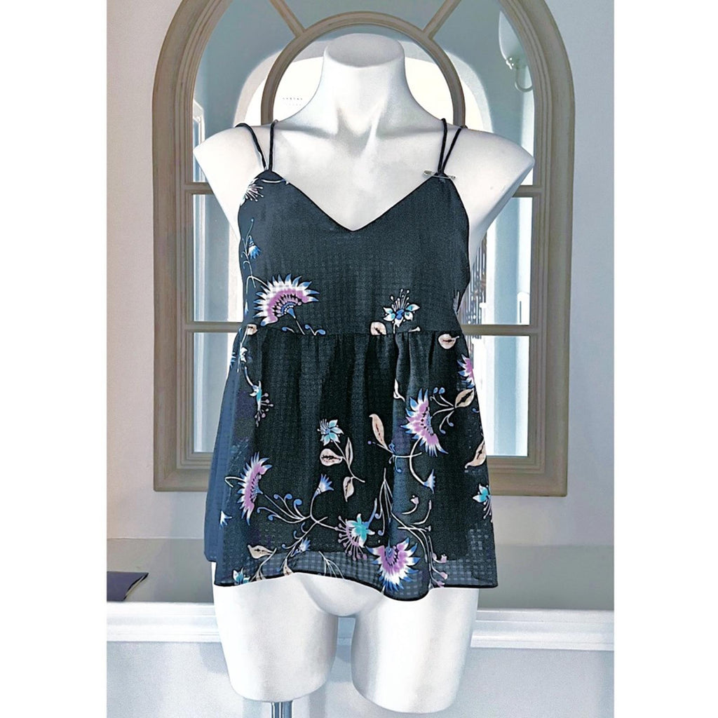 NEW Rebecca Minkoff Floral Spaghetti Strap Tank Top, XS New w/Tag Retail $178