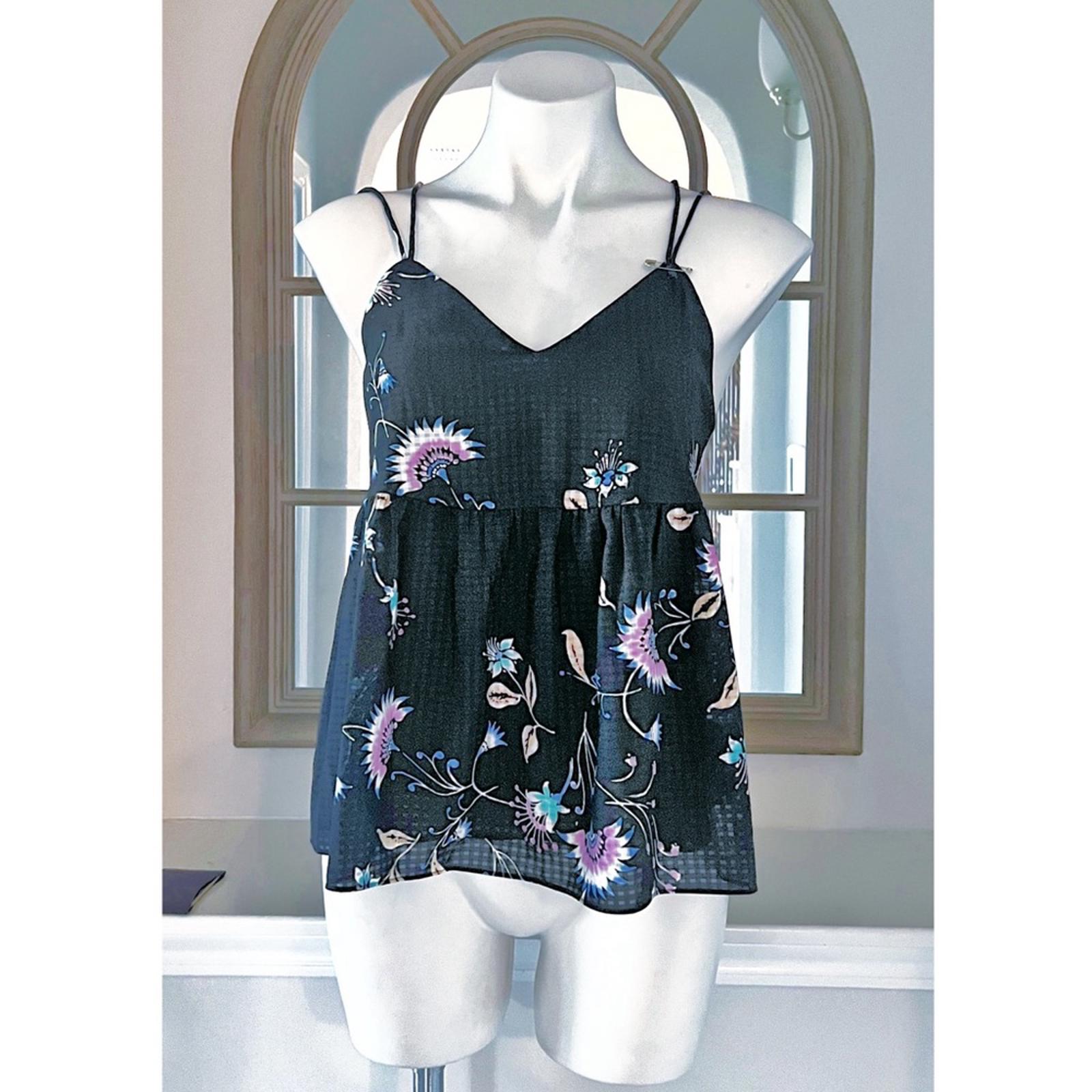 NEW Rebecca Minkoff Floral Spaghetti Strap Tank Top, XS New w/Tag Retail $178