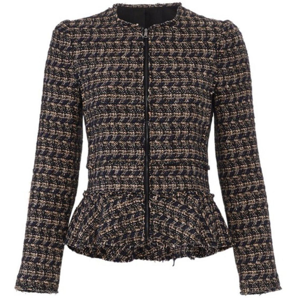 Rebecca Taylor Multi Tweed Ruffle Blazer Jacket, NWT, Size 10