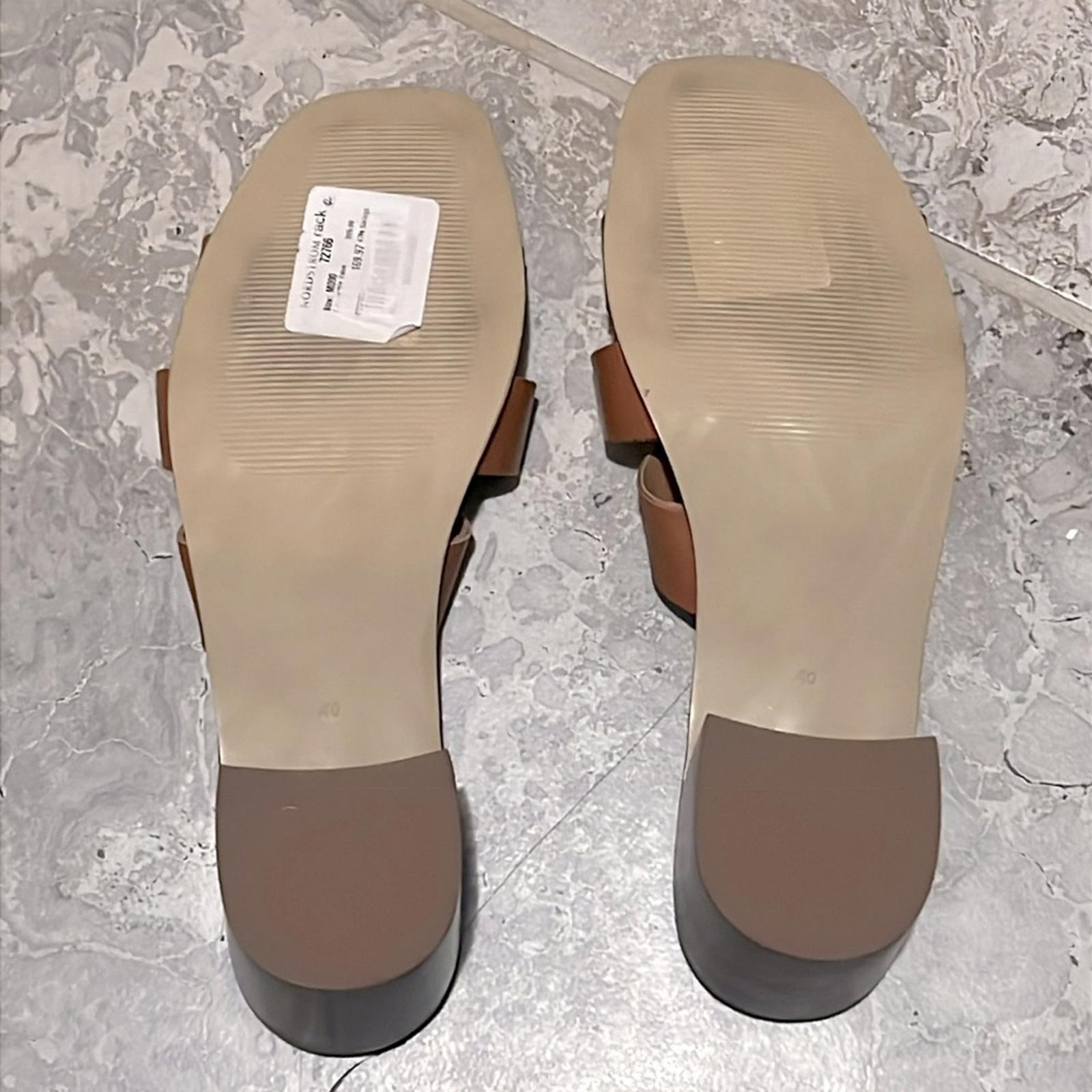 Bruno Magli Aria Block Heel Slide Sandals in Brown, Size 40 NEW w/o Box $325