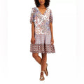 INC Mixed-Print Tiered Dress, NWT, Size XL