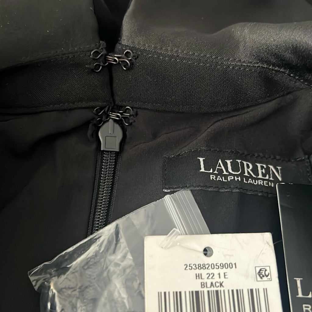 Lauren Ralph Lauren Zeenai Crepe Long Sleeve Gown in Black, Size 4 NEW w/Tag