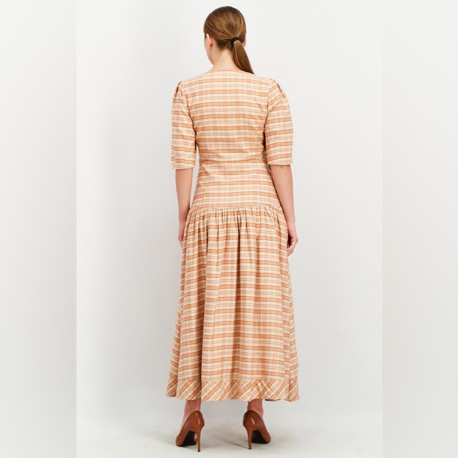 Jonathan Simkhai Greer Tailored Plaid Button-Front Maxi Dress, Size 2 NWT $595