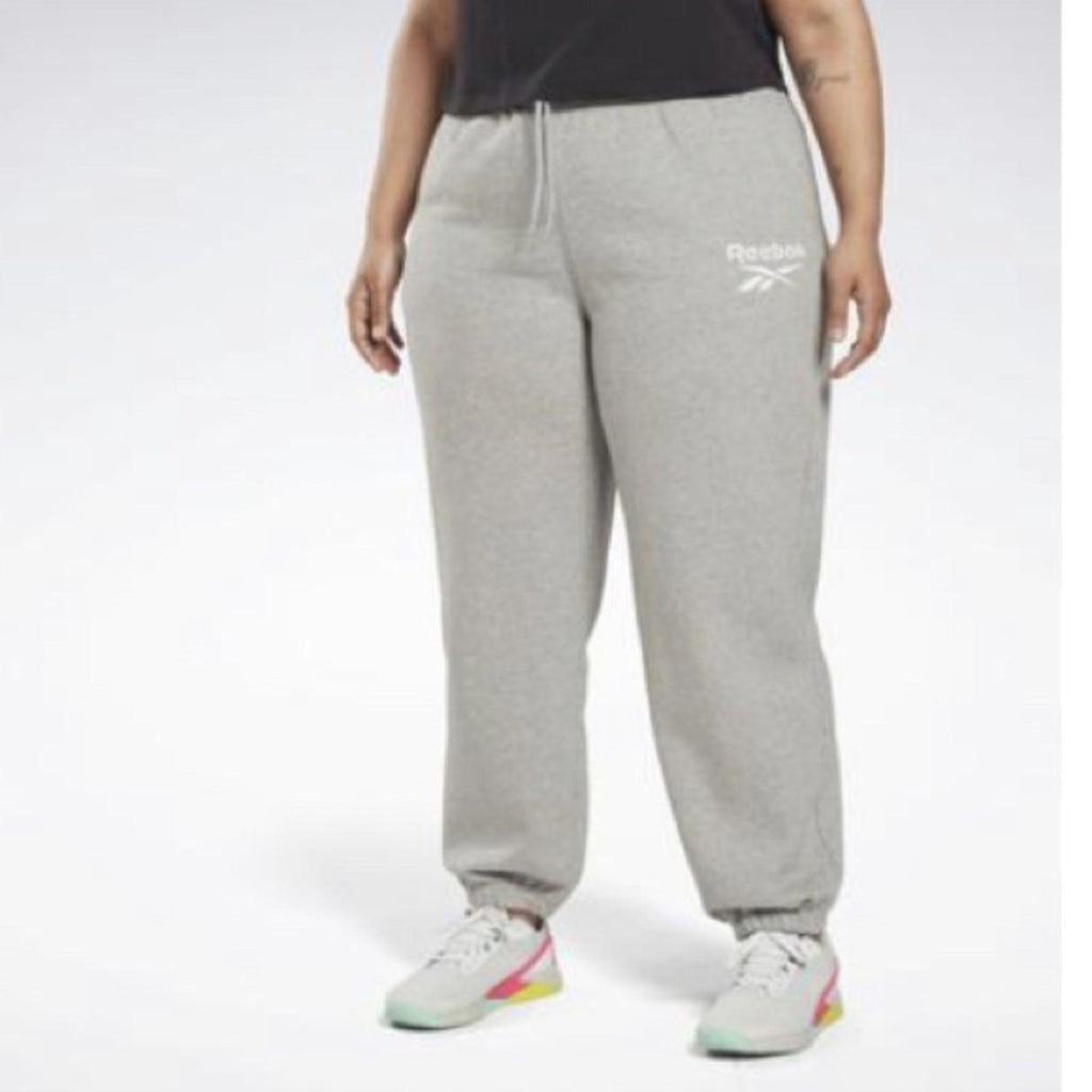 NWT Reebok Identity BL Fleece Pants in Heather Gray, Plus Size 3X New w/Tag