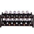 VASAGLE 12-Wooden Wine Rack, 2-Tier Tabletop Bottles Storage Shelf, Espresso