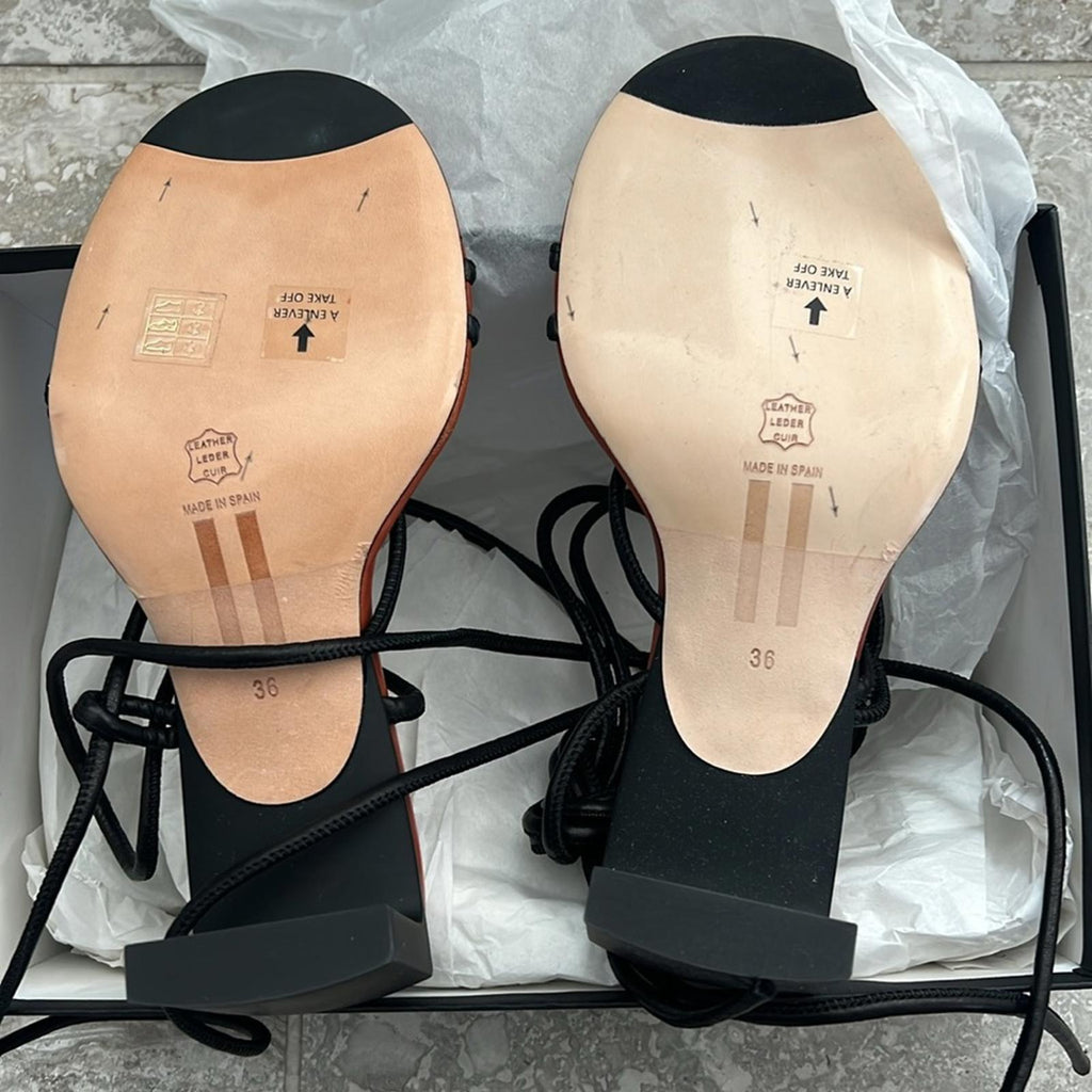 Miista Alberta Hot Mustard Nappa Sandals, Size 36, New in Box Retail $405