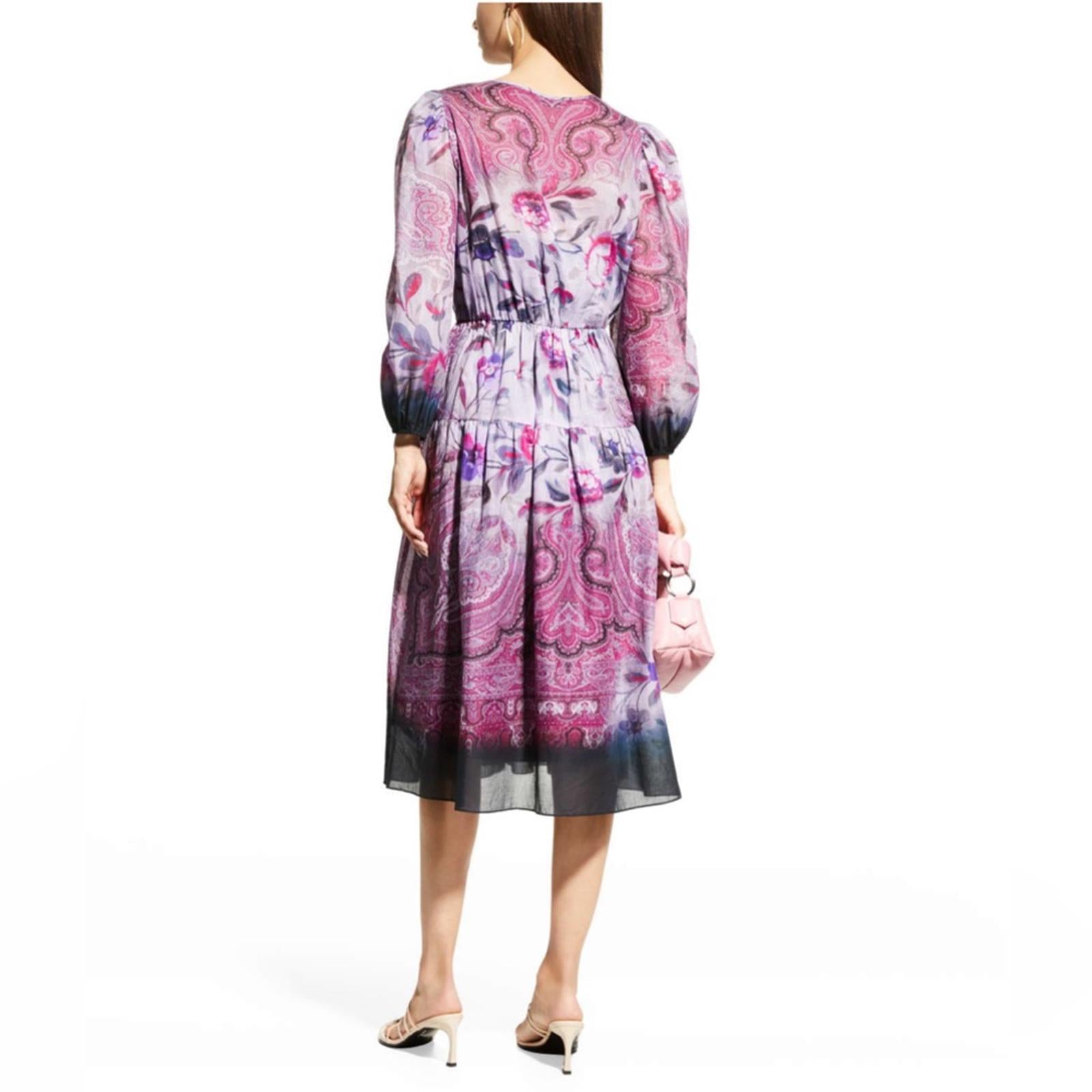 Kobi Halperin Chloe Blouson Sleeve Midi Dress w/Pockets Size XS New w/Tag $578