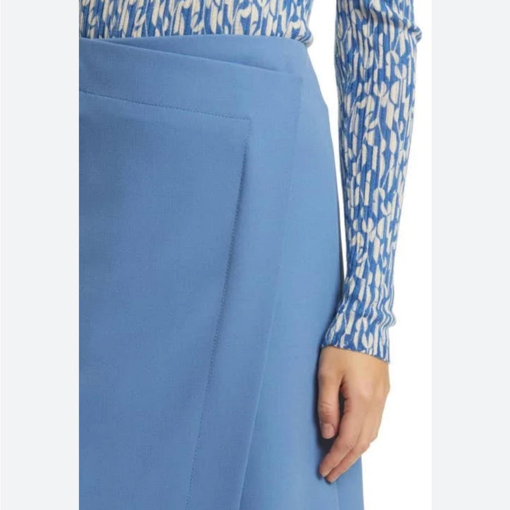 NEW Hugo Boss Vollemo Wrap Front A-Line Midi Skirt in Blue Size 4 New w/Tag