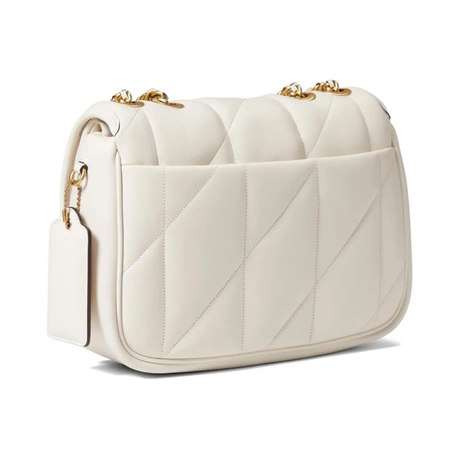 Coach Quilted Pillow Madison Shoulder Bag in Chalk/White
