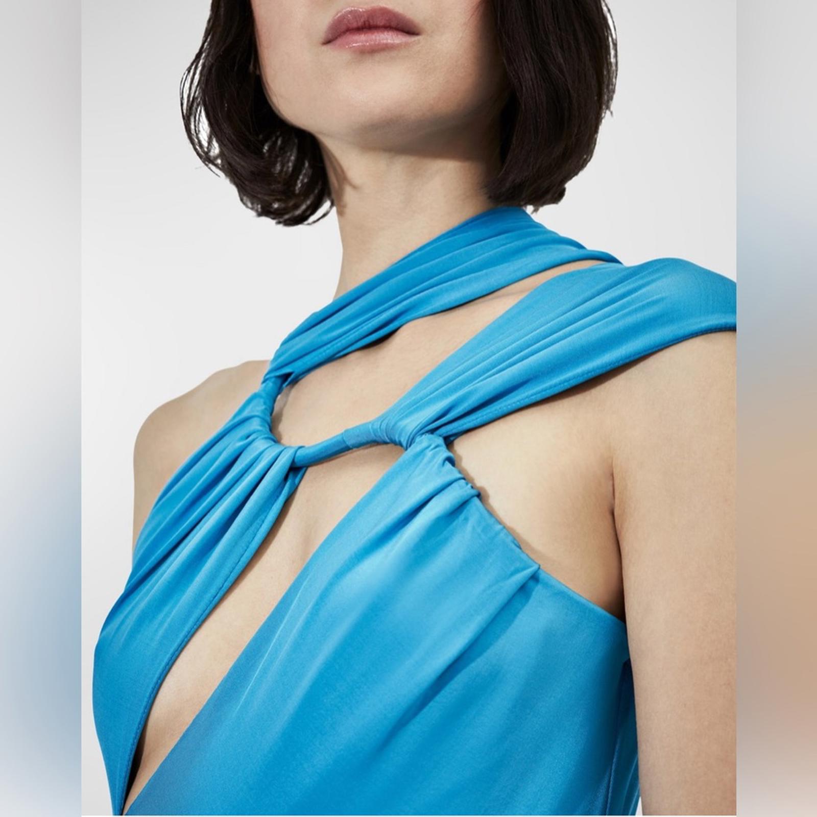 Et Ochs x Revolve June Cutout Ruched Gown in Cyan Blue Size 6 New w/Tag $1,695