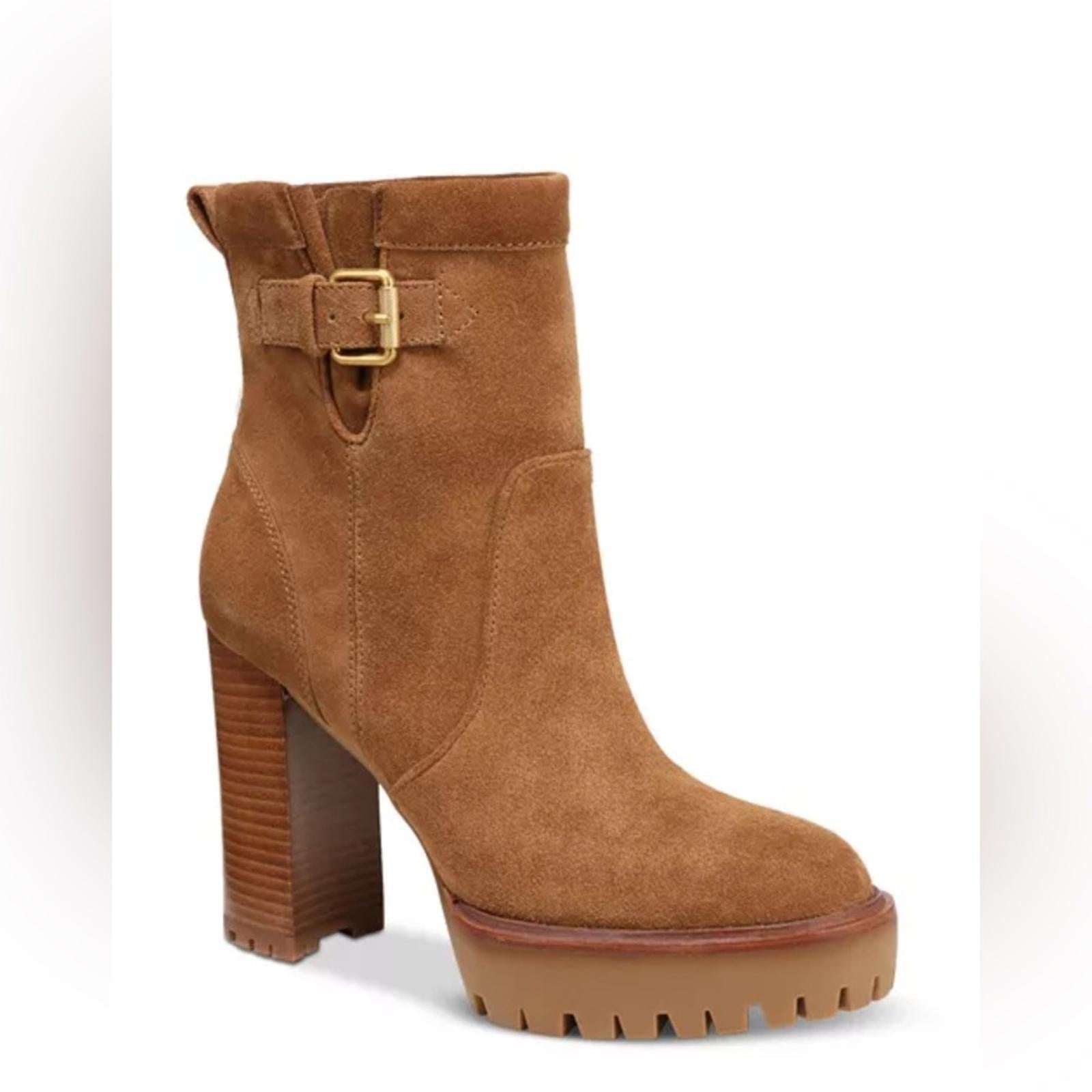 Veronica Beard Hannigan Suede Platform Boots in Hazelwood, Size 11 NEW +DustBag