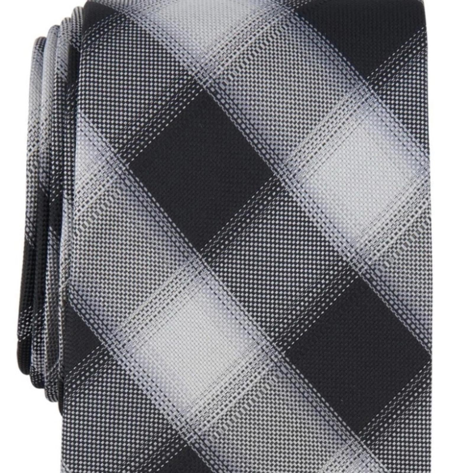Michael Kors Denton Check Tie in Black, One Size, NWT