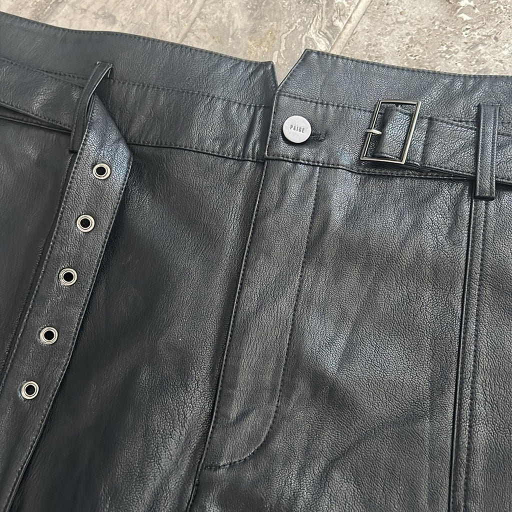 Anthropologie’s Jonas Faux Leather Belted Shorts, Black Size 14 New SOLD OUT