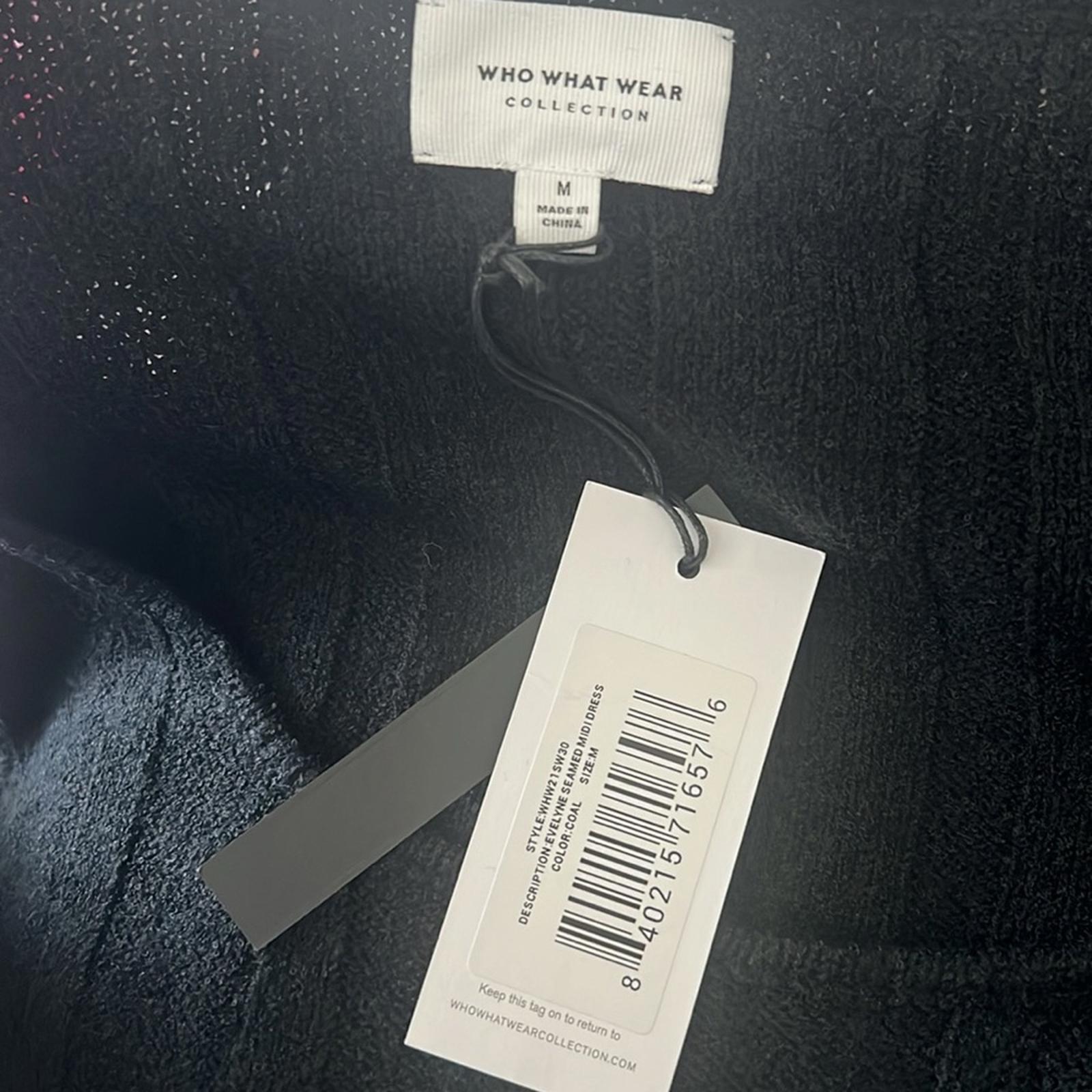 WhoWhatWear Evelyne Seamed Midi Dress, Coal Size M New w/Tag Retail $155