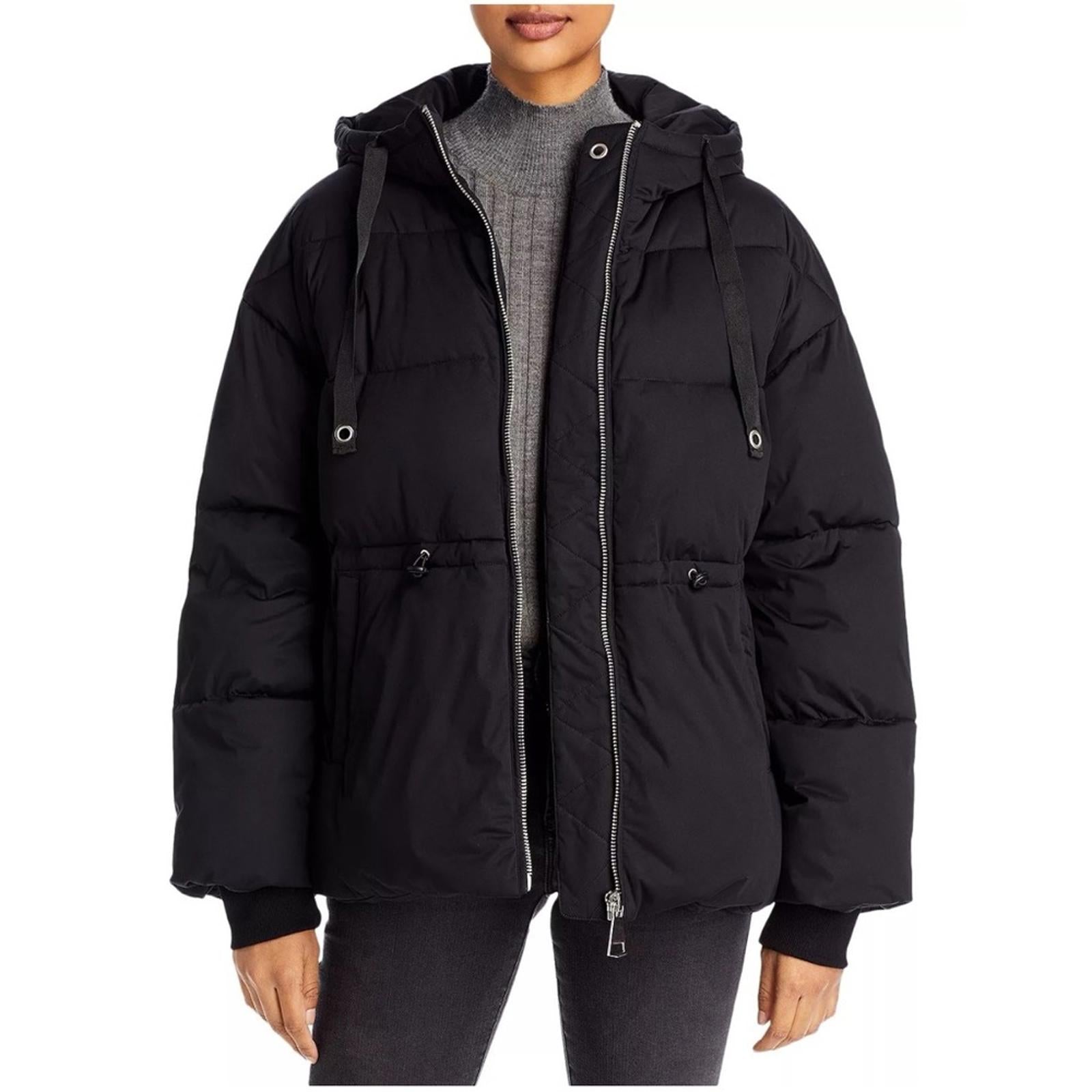 AQUA Hooded Puffer Coat in Black, Size XS New w/Tag Retail $198 (SOLD OUT)