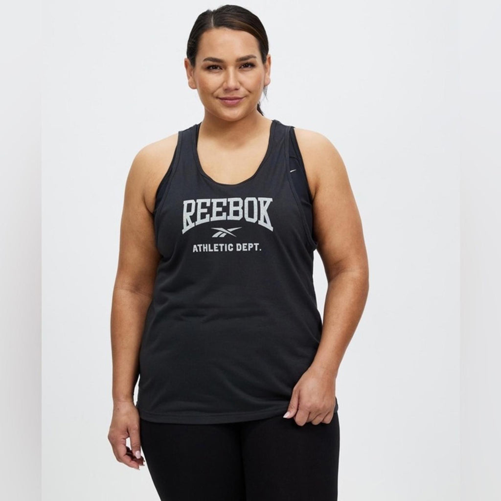 Reebok Performance Plus Workout Ready Supremium Tank Top Size 1X Night Black NWT