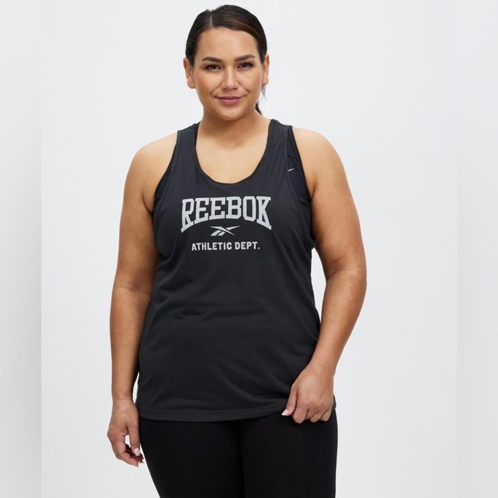 Reebok Performance Plus Workout Ready Supremium Tank Top Size 1X Night Black NWT