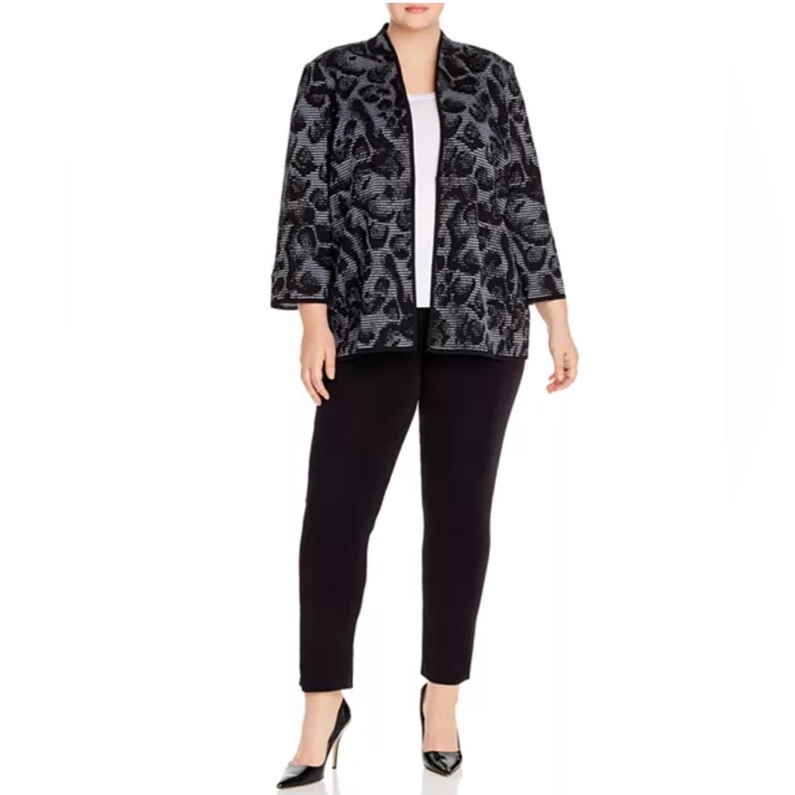 Misook Plus Animal-Print Knit Jacket, NWT, Size 1X