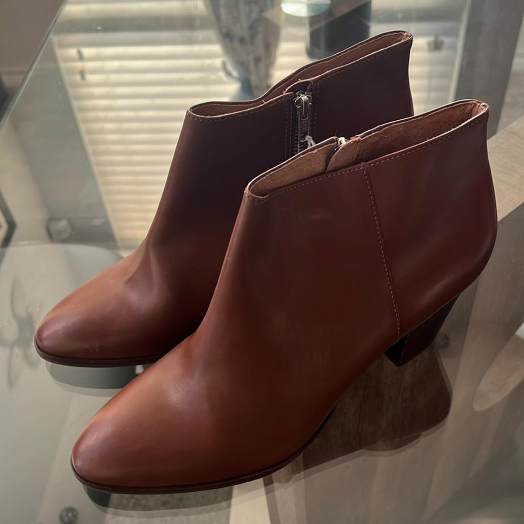NEW J. Crew Brown Leather Ankle Boots, Size 12 New w/o Box