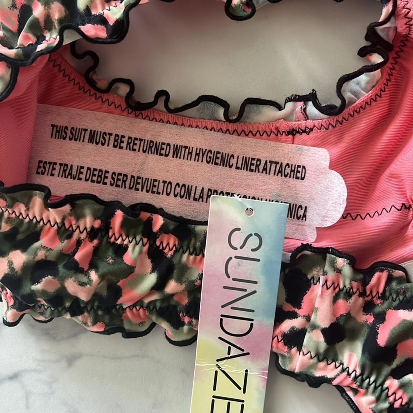 Sundazed Cruise Bikini Set, Mermaid Ruffle Bottom S, Ava Ruffle Bow Top Size 34D