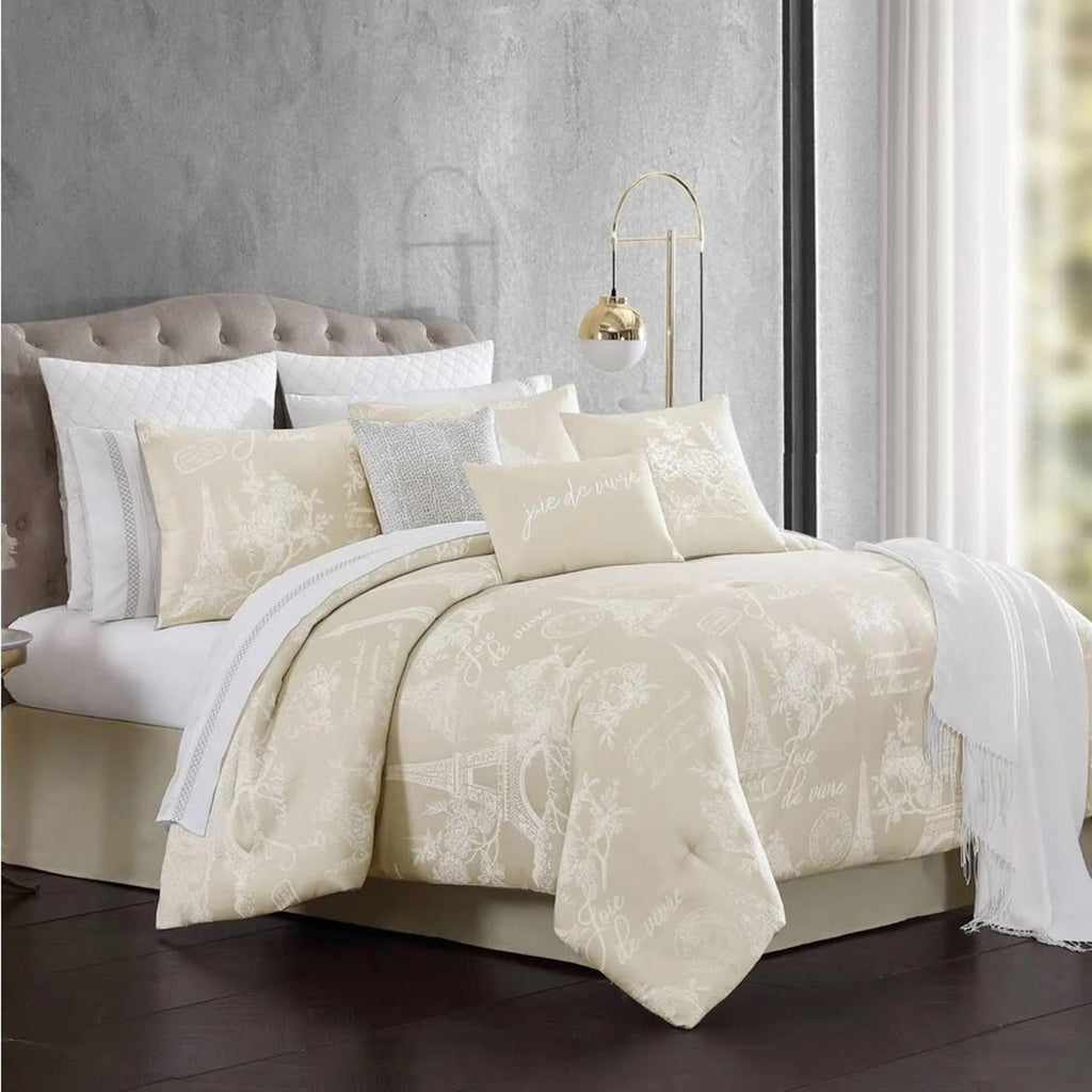 Hallmart Collectibles 13-Pc Paris Celeste Reversible Comforter Set New-Open Box