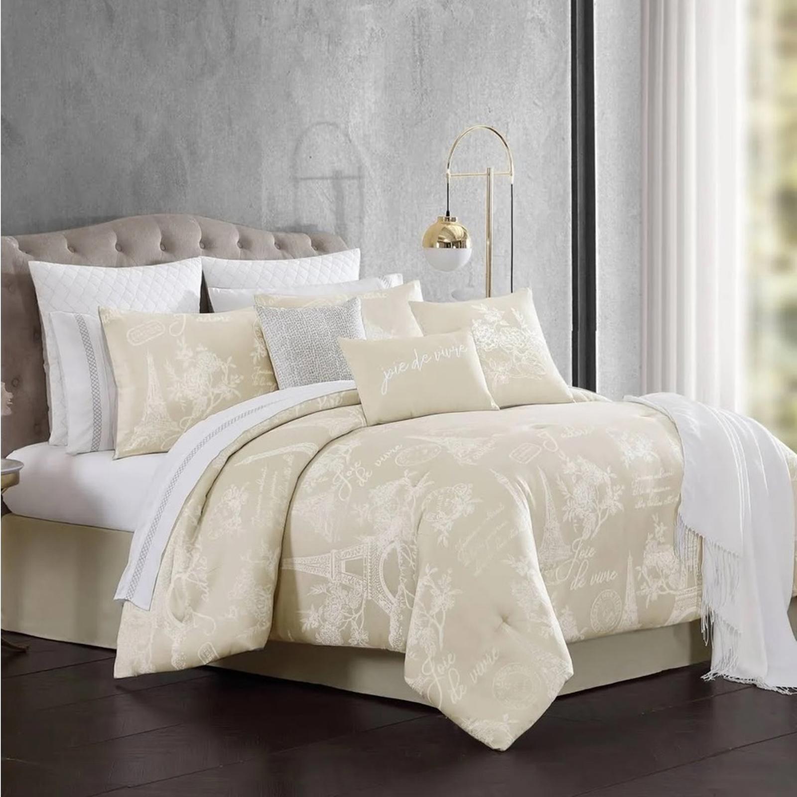 Hallmart Collectibles 13-Pc Paris Celeste Reversible Comforter Set New-Open Box
