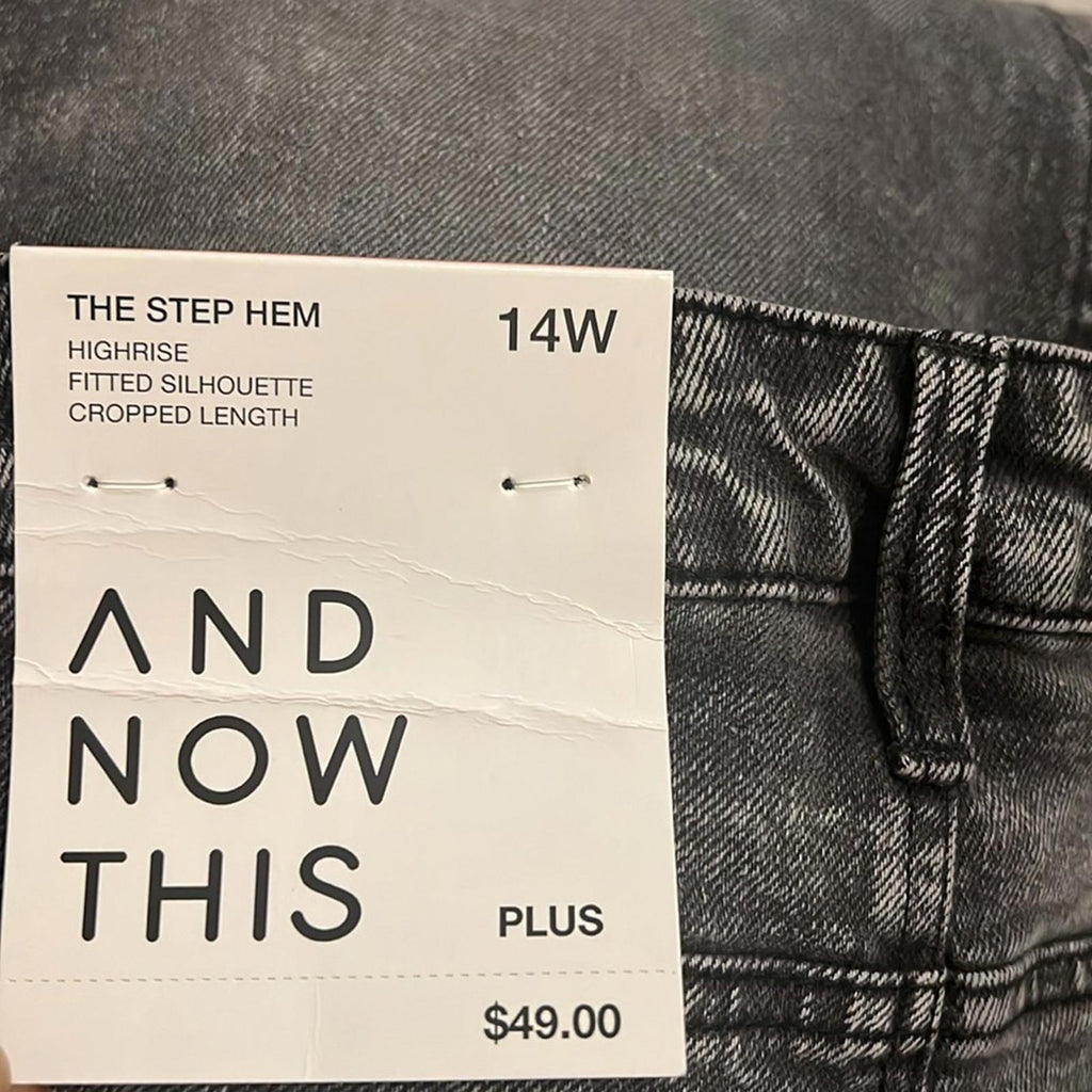 And Now This The Step Hem High Rise Cropped Jeans, Size 14W New w/Tag Retail $49