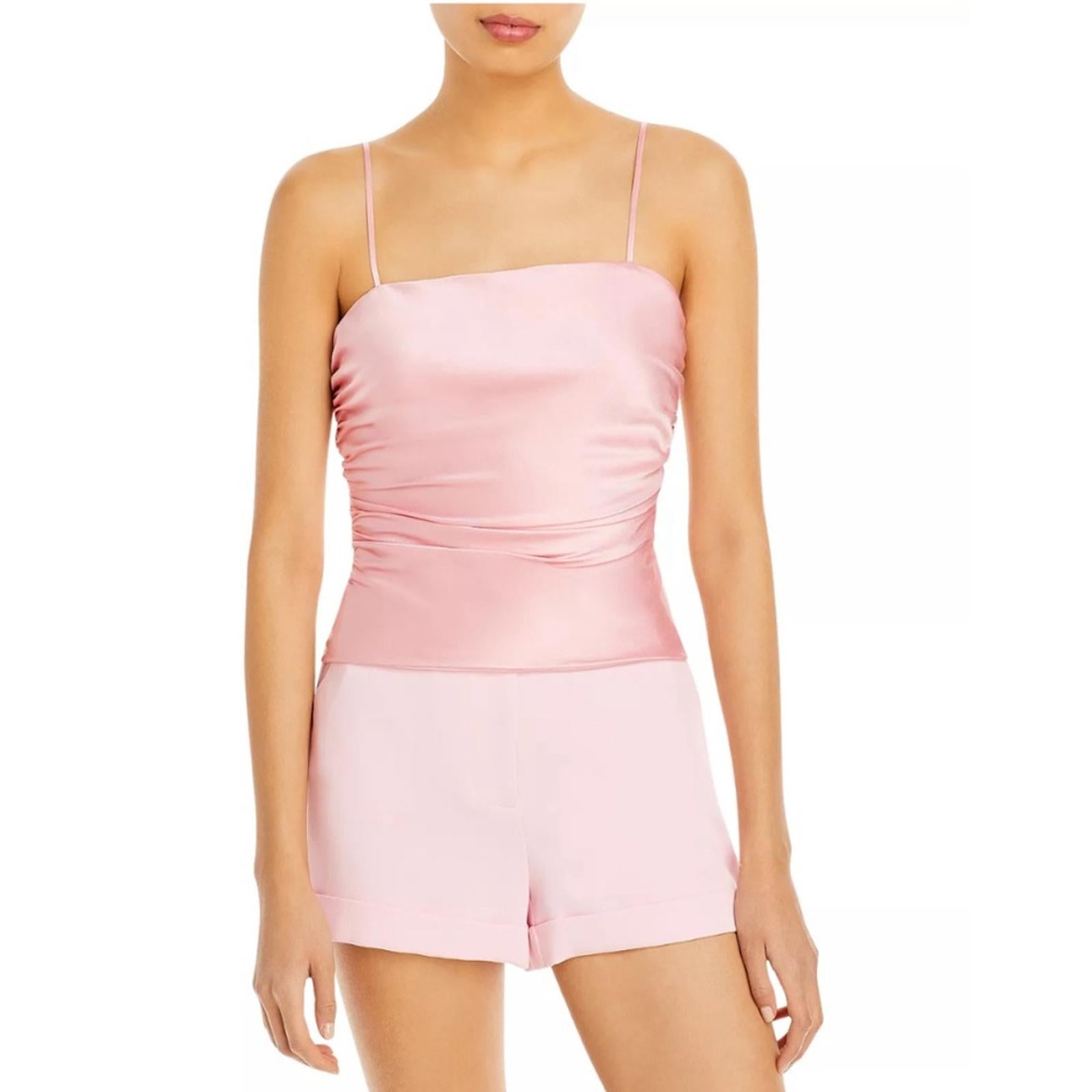 Cinq à Sept Jaylin Ruched Stretch Silk Camisole, Pink Quartz Size S New w/Tag