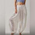 Free People Intimately PINK Cotton Sheer Pants w/Lace Trim, Size M, New w/o Tag