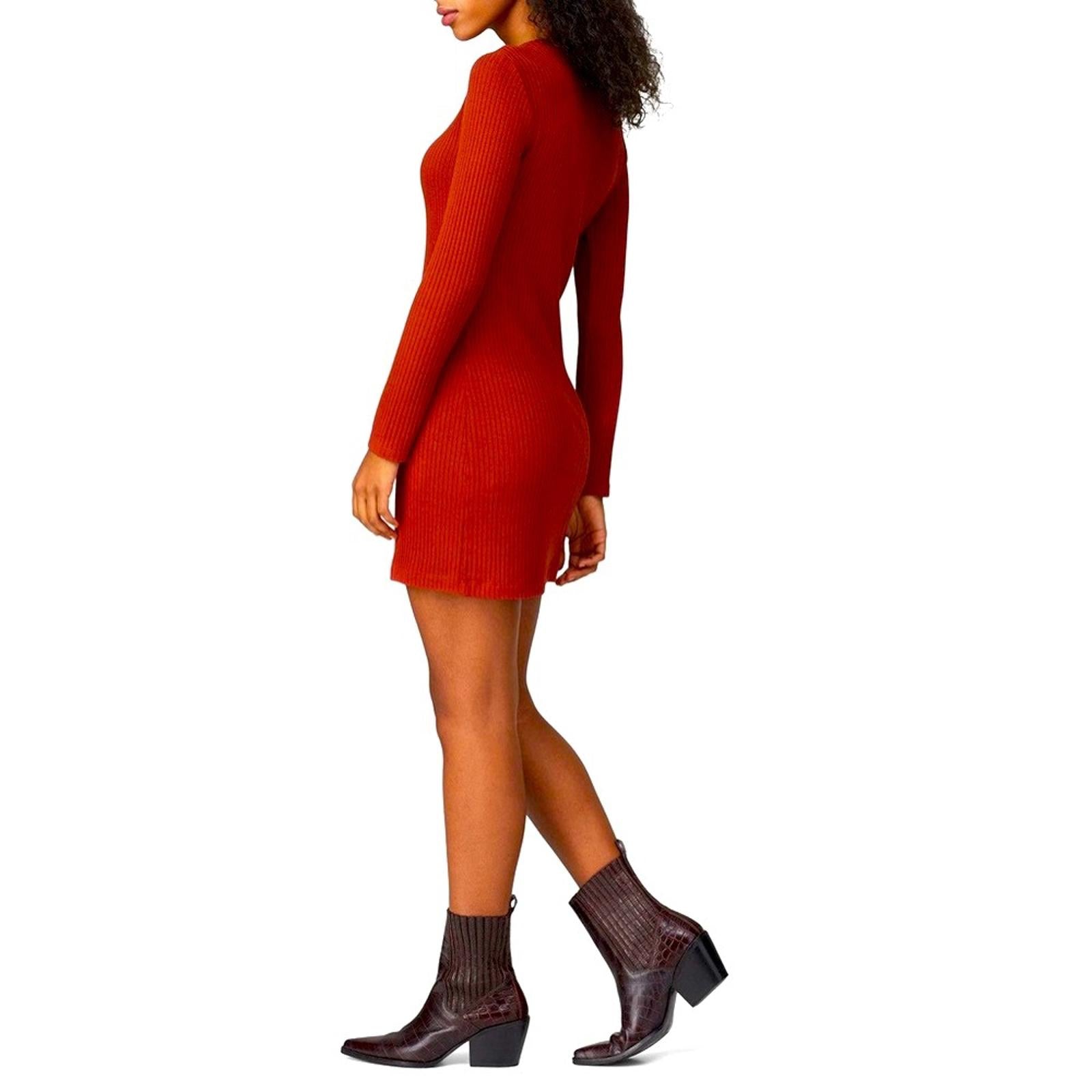 Reformation Jeanne Long Sleeve Sweater Dress in Red, EXCELLENT, Size XL